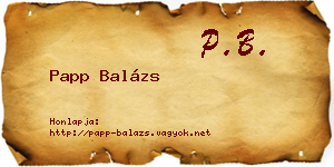Papp Balázs névjegykártya