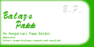balazs papp business card